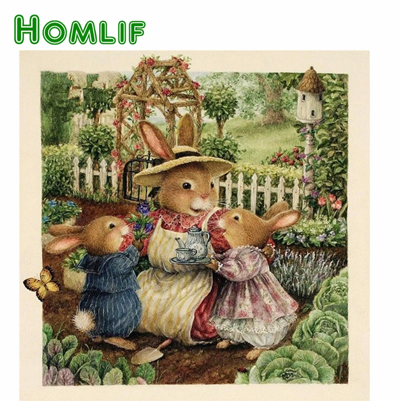 

HOMLIF Diy 5d Diamond Mosaic Peter Rabbit Full Diamond Painting Cross Stitch Kits Diamond Embroidery icon Home Decoration Gift