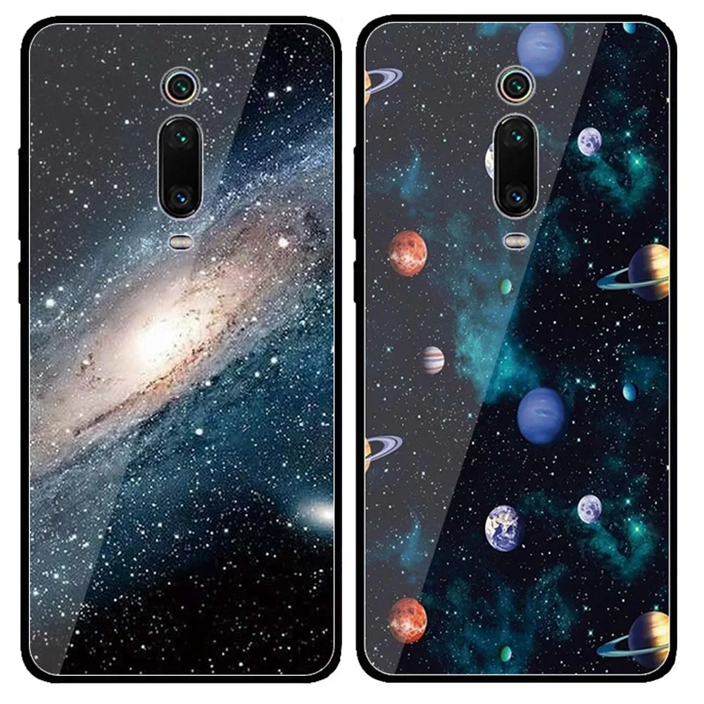 

for Xiaomi Redmi K20 Pro case tempered glass nebula phone case for Xiaomi K20 case soft edge hard case K20 Pro global cover