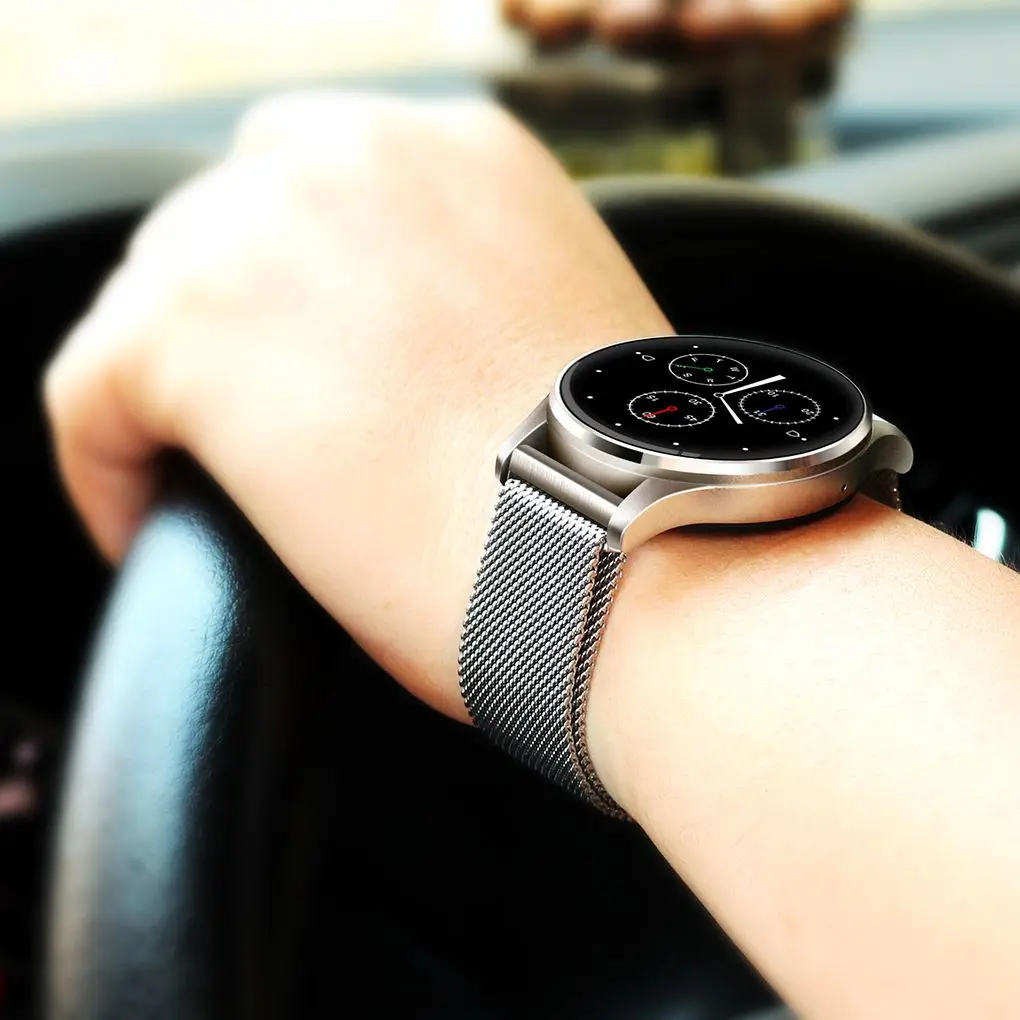 

IP54 Waterproof Bluetooth 4.0 Stainless Steel Watchband Heart Rate Blood Pressure Smart Watch