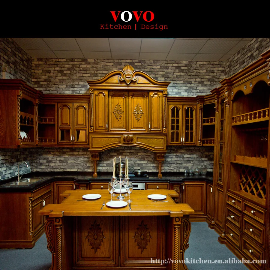 

European kitchen furniture equiped luxury Roman column