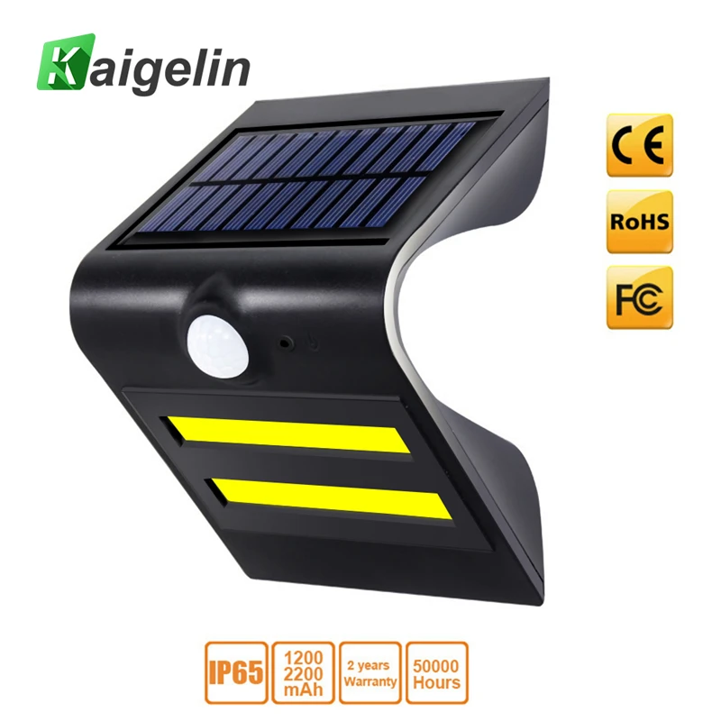 

2 COB LED+3 Atmosphere LED Solar LED Wall Lamp Infrared IR Motion Sense IP65 Waterproof LED Wall Light Outdoor Garden Lighting