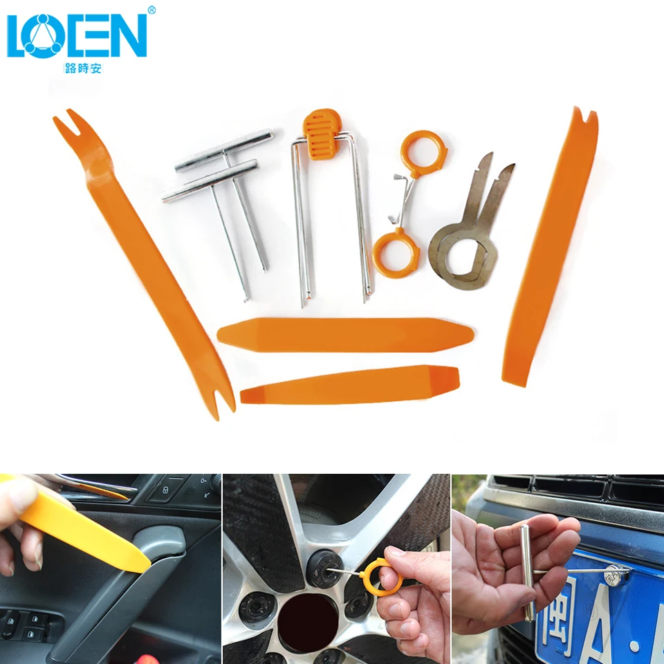 12pcs/set Car Intrerior Panel Remove Tools Door Trim Radio Fastener