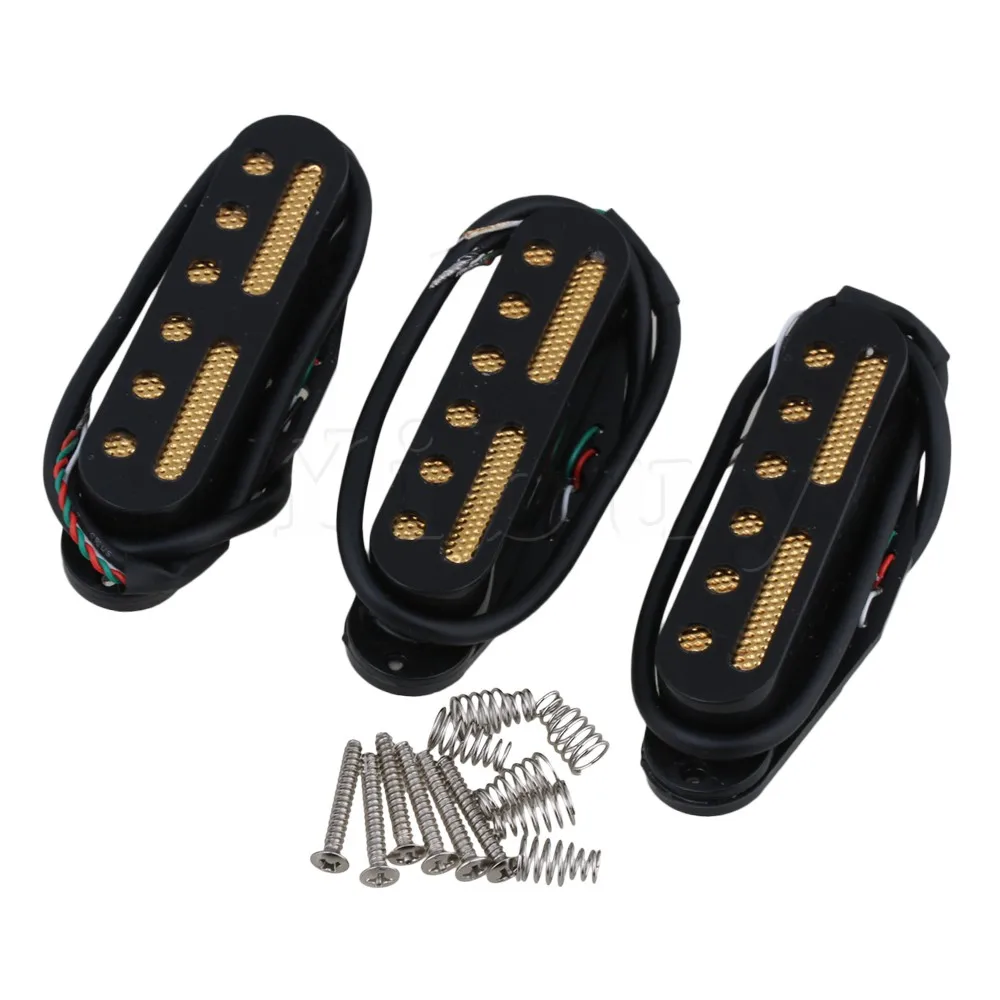 

Yibuy 3xBlack Electric Guitar Single Coil Pickup Exchange Humbucker 48/50/52mm