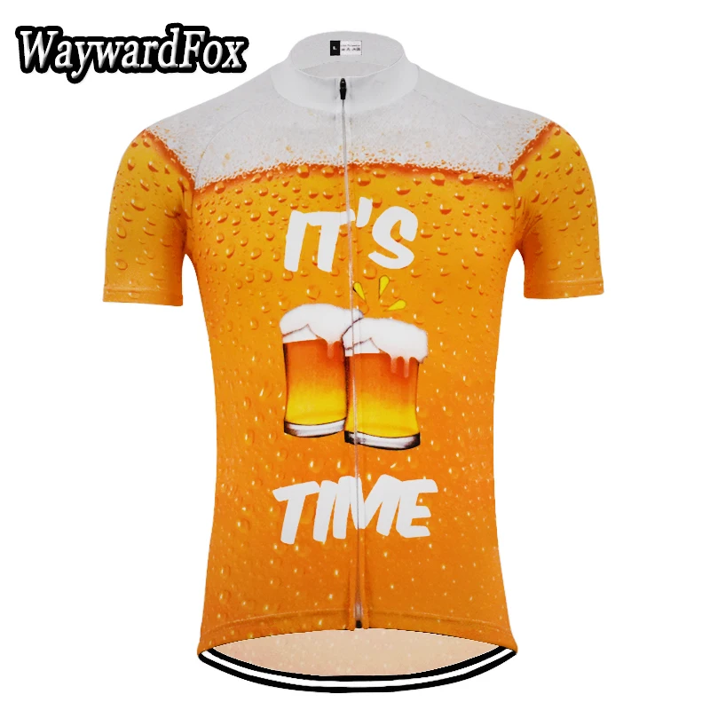 

NEW 2018 summer men's Orange beer cycling jersey cycling clothing Short sleeve bike wear