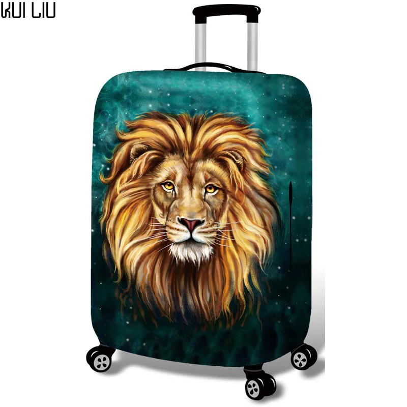 

Thickened Luggages Protective Cover for 18-30 Inch Trolley Cases Waterproof Elastic Suitcases Bag Dust Rain Covers lion leopard