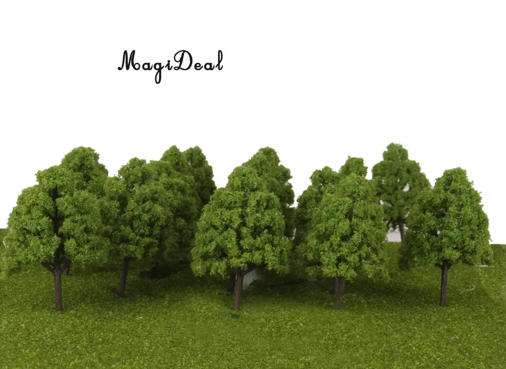25Pcs Plastic Light Green Train Layout Model Trees 1:150 N Scale Garden Park Forest War Game Diorama Scenery Landscape