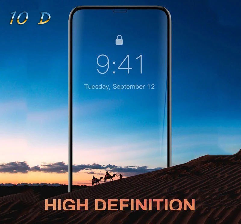 

10D Full Cover Protection Film on the For iPhone 8 Glass For 7 6 6s Plus Tempered Glass For iPhone XR XS Max Screen Protector
