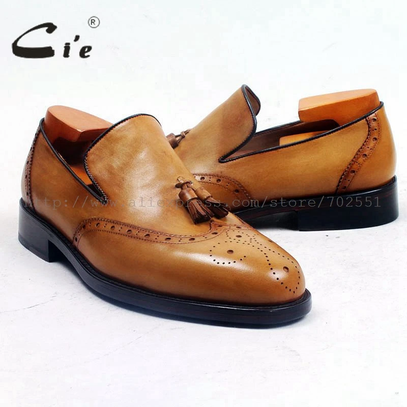 Cie/мужские туфли с круглым носком на заказ; Мужские модельные туфли ручной работы из натуральной кожи; повседневные Лоферы без застежки с кисточками; Цвет Черный; лоферы; 92