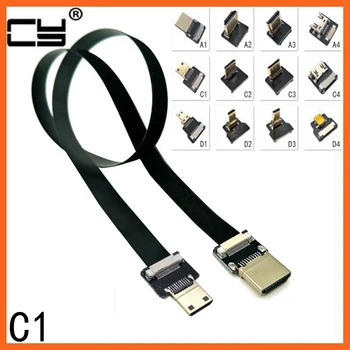 

C1 Micro HDMI Mini HDMI 90 degree Adapter 5cm-100cm FPC Ribbon Flat HDMI Cable Pitch 20pin Plug Connector