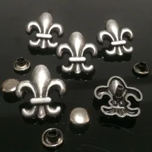New 50PCS 17X20MM Antique Silver Sword Flower Studs Rivet Punk Sword Spikes Shoes Belt Bag Bracelet Accessories Leather Craft