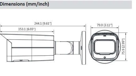 Dahua English 8MP IP Camera WDR IR Mini Camera H.265 Smart Detection supported WDR Day/Night IR 80M Bullet Network Camera