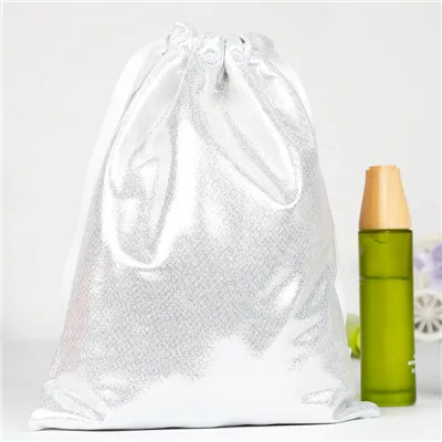 Big Size Soft PU Leather Sequin Pink Drawstring Pouch Bag /Wedding candy packing Drawstring Pouch