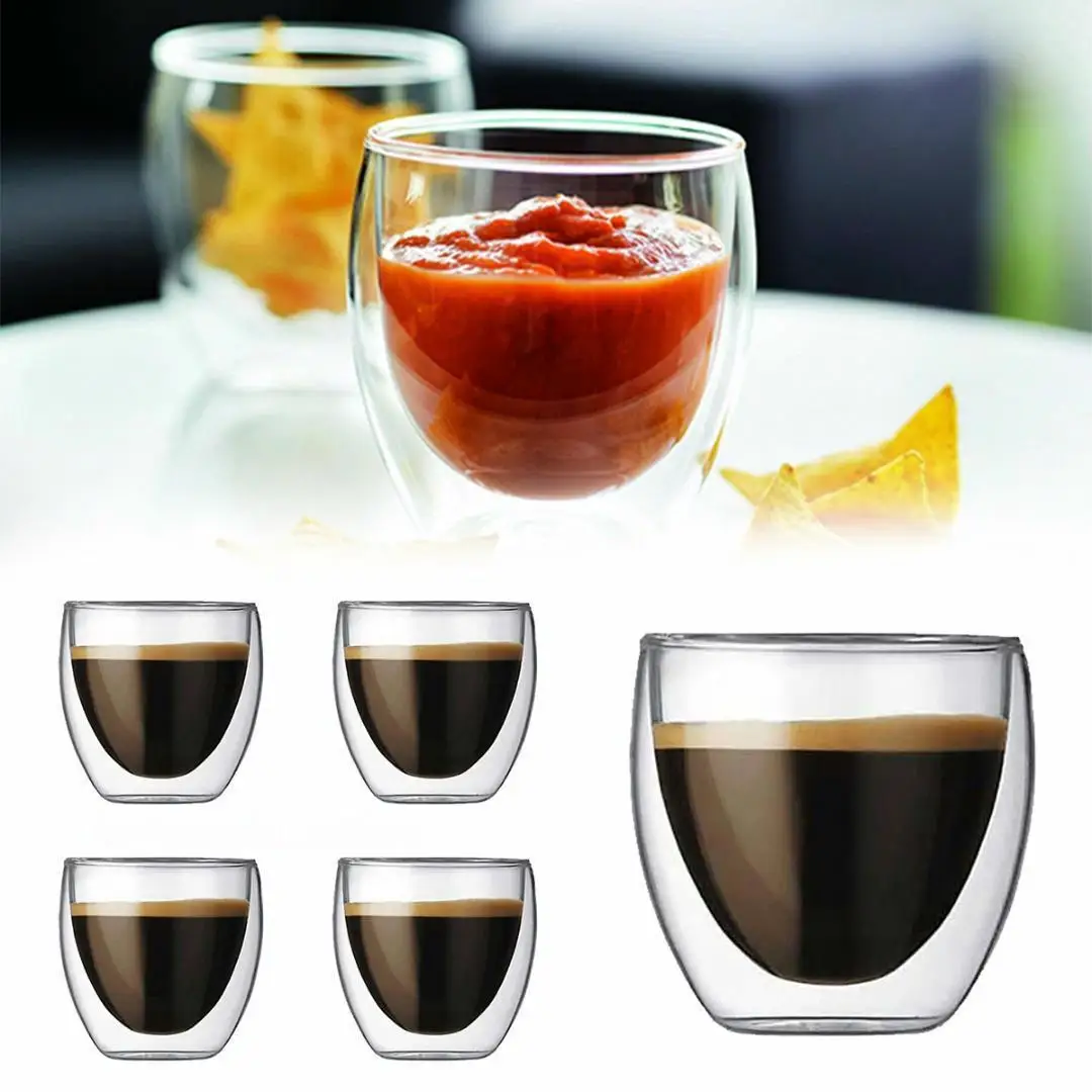 New And Fashion Classic Glass Double Wall Transparent Coffee Cups Insulate Office Tea