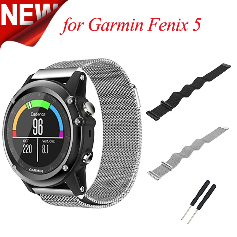 22 мм ширина Миланский магнитный ремешок для Garmin Fenix 5 Plus из нержавеющей стали