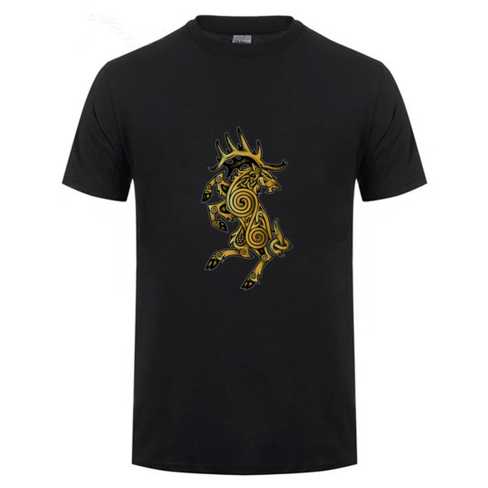 

Celtic Elk Rampant viking Berserk T Shirt 2018 Resilient Cotton 3XL Short Sleeve The Monster Wolf of Norse Mythology T Shirts