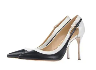 

Spring and autumn new women splicing pointed toe high heel pumps Ladies shallow mixed-colors thin heel shoes High heels