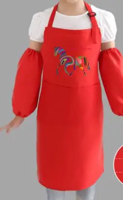 Детская художественная одежда для рисования детский мультяшный фартук с радужным пони ручной работы передник с логотипом - Цвет: 6
