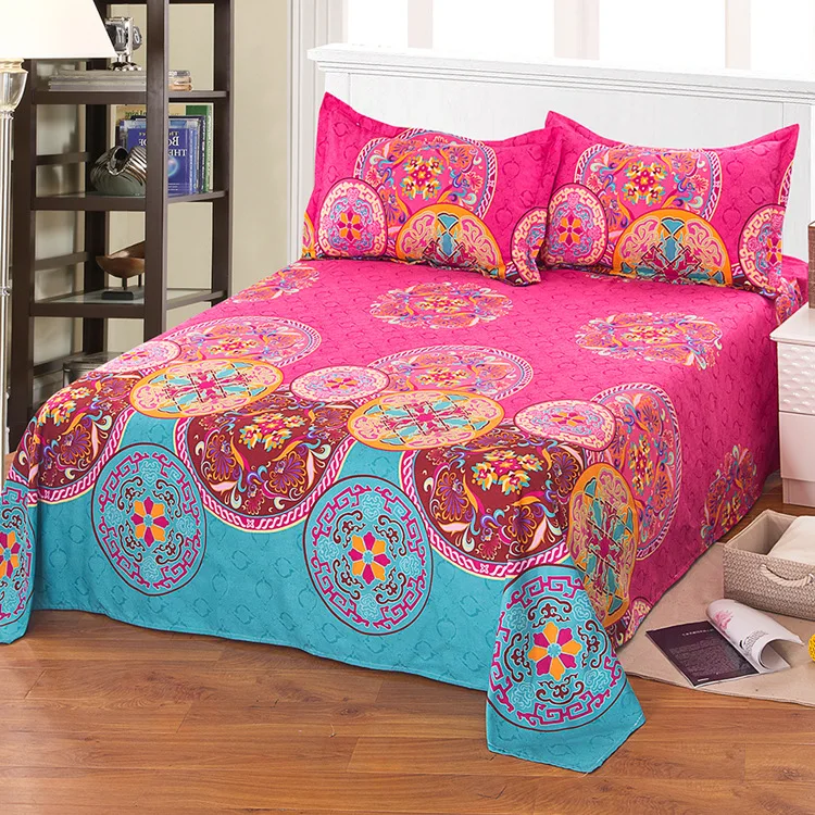 Free Shipping White Cotton Polyester Bed Sheet Mattress Cover Printing