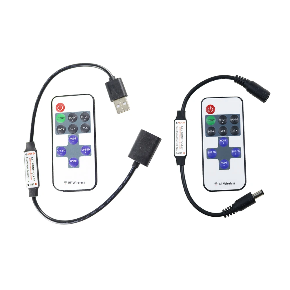 Светодиодный контроллер DC5V 12V 24V Mini 11 ключей RF пульт дистанционного управления