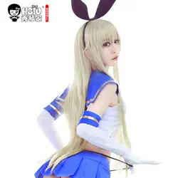 HSIU Shimakaze косплэй парик Kantai Коллекция костюм играть Искусственные парики Хэллоуин волосы для маскарада Бесплатная доставка Новый высокое