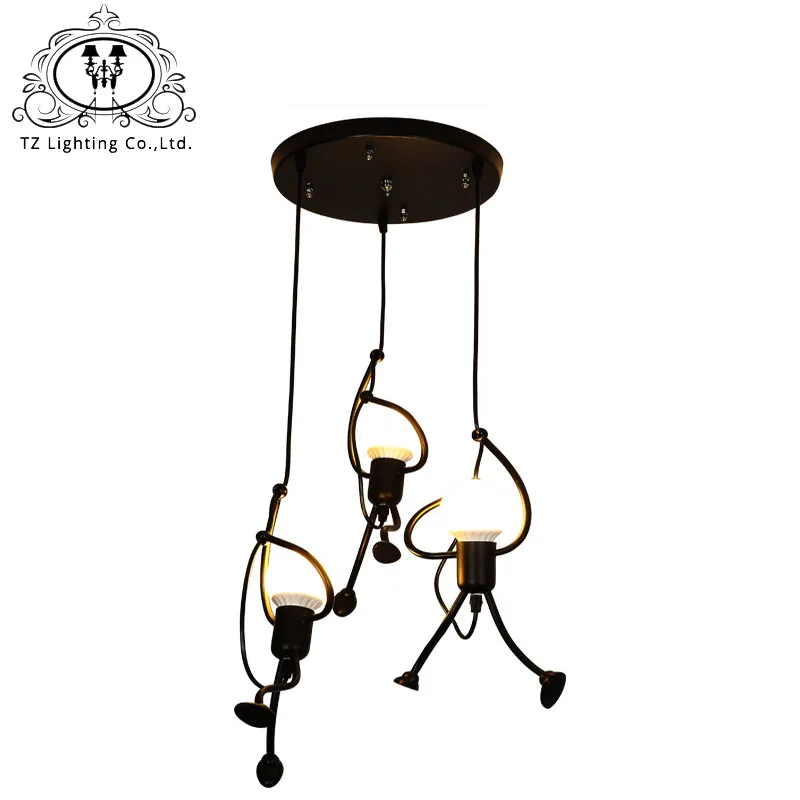 

TZ Nordic Iron Man Pendant Light Parlor Master Bedroom Creative Modern Exquisite Cord pendant Lamp