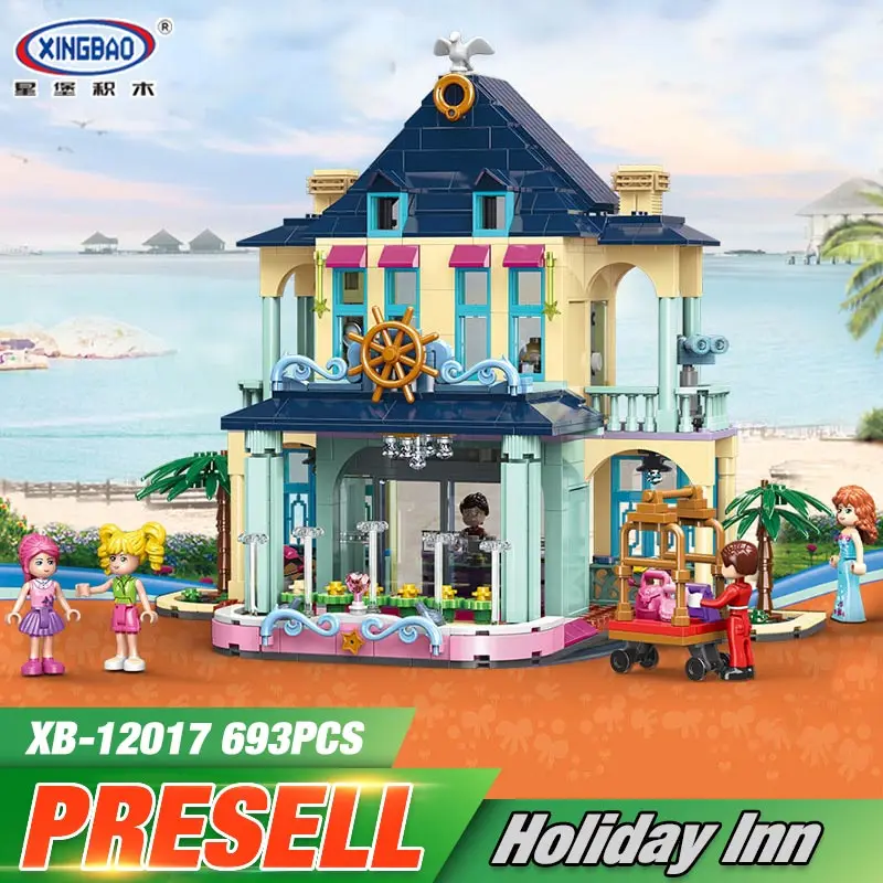 

XINGBAO 12017 New Toys City Girls Series The Holiday Inn Set Building Blocks Bricks New Funny Girl Kids Toys Christmas Gifts