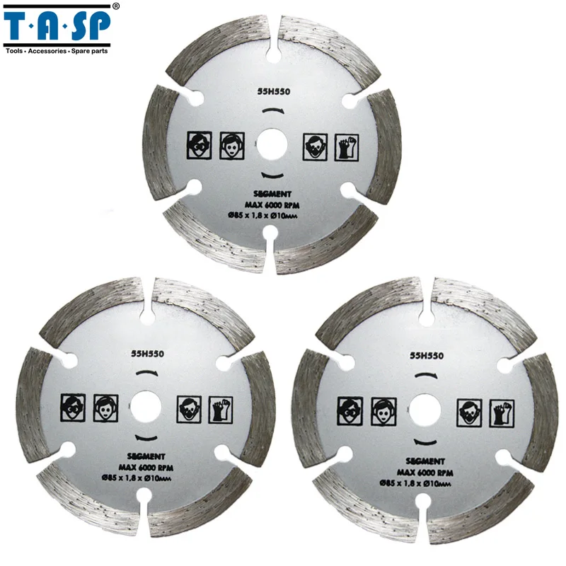 TASP Алмазный дисковый пилы 85x1,8 x мм 10 мм 3 шт. для кладки Tilling Мощность Инструмент интимные аксессуары