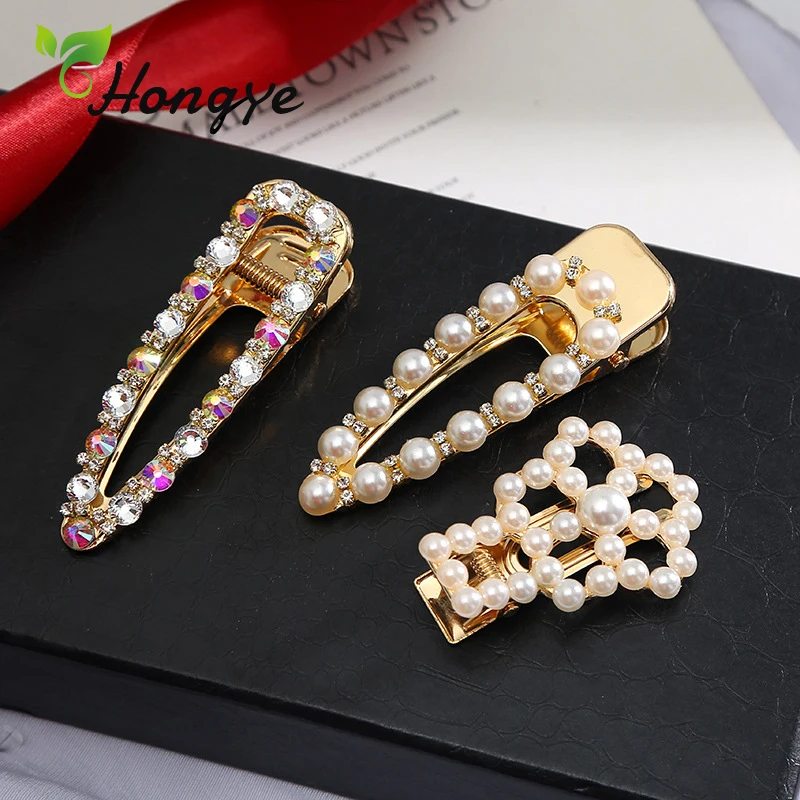 

Stylish Pearl Hairpin Shiny Barrette Bobby Wedding Hair Pins for Thick Hair Women Gold Color Summer Hair Clips Accessories