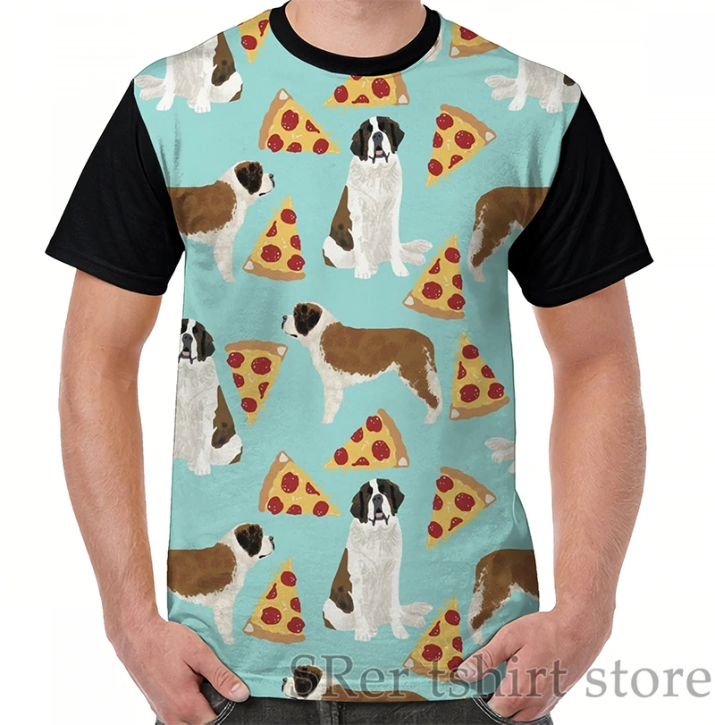 

Saint Bernard pizza slices funny cute dog gifts for dog lover unique dog breeds by PetFriendly Graphic T-Shirt men women t shirt