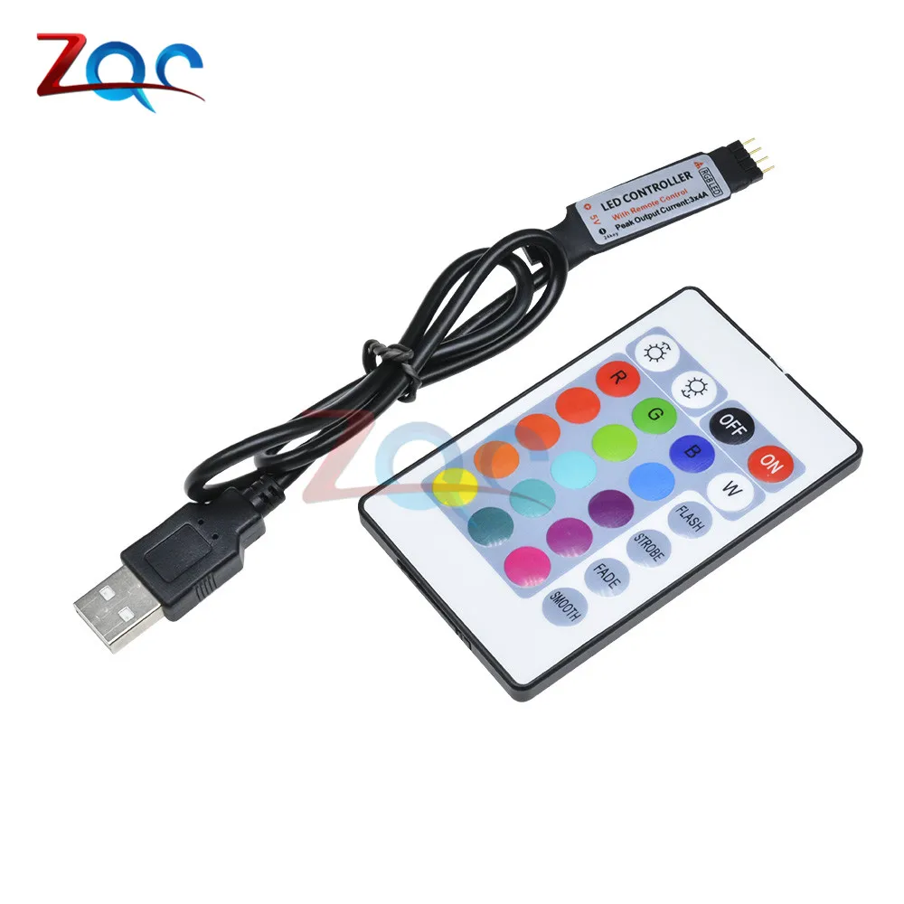 

DC 5V 12V Volt RGB USB IR RF Remote Controller Wireless USB LED Strip light 3 17 24 Keys Remote for RGB SMD 3528 5050 LED Strip