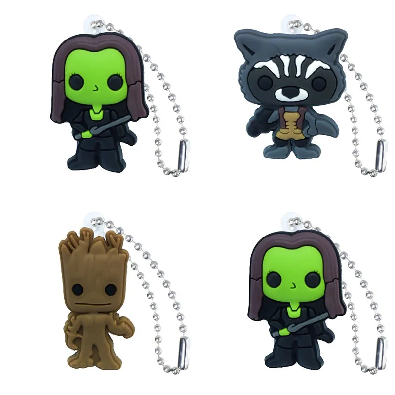 

1pcs PVC Keychain Cartoon Figure Metal Ball Chain Key Chain Ball chain Christmas Gift Charms Trinkets