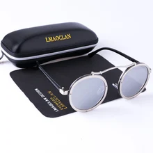 2018 Retro Round Steampunk Sunglasses Men Vintage Eyewear Accessories Women Sun Glasses Oculos 1762
