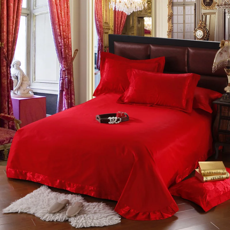 Waliicorners Silk Cotton Jacquard Golden Classic Bedding set Silky Smooth Duvet Cover Bed Sheet Pillowcases 24 2224022 - (1)