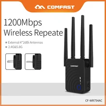 Comfast – Mini répéteur sans fil 1200Mbps pour usage domestique, utilisation stable de 4 antennes, Signal à travers le mur, 2.4GHz et 5.8GHz