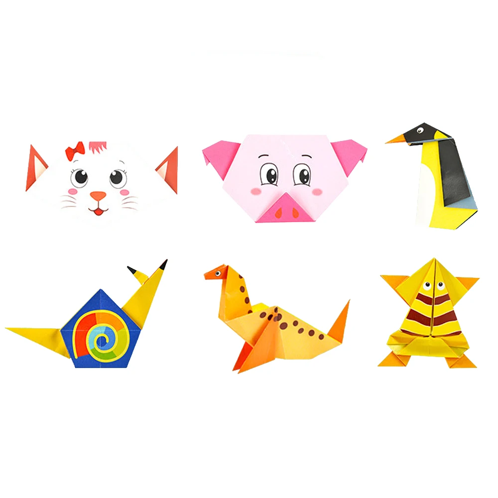 Ideal  108pcs Colour Paper 54 Kinds of Animal Origami Pattern 3D Puzzles DIY Paper Craft Toys for Children