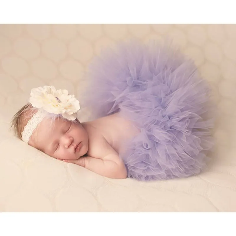 Новая детская юбка-пачка с подходящей повязкой на голову с цветком, комплект для новорожденных, реквизит для фотосессии, бальное платье-пачка для новорожденных, TT004 - Цвет: 5