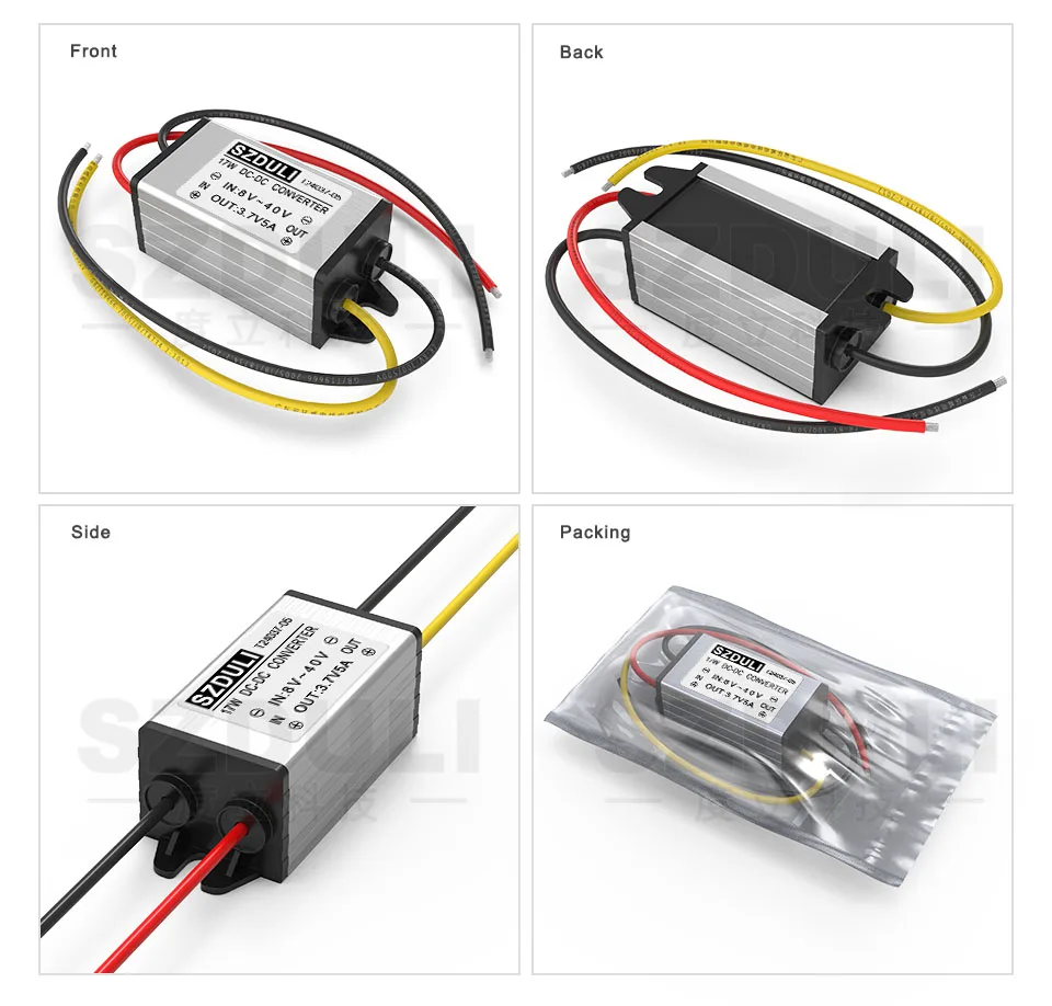 12 В 24 В до 3,7 в 5A адаптер питания постоянного тока 8-40 В до 3,7 в силовой модуль трансформатор конвертер CE RoHS