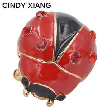 CINDY XIANG Red Color Cute Enamel Aphid Brooches Unisex Brooch Pin Women Men Jewelry Backpack Badges Bijouterie Broches Hot Sale