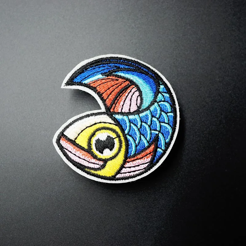 

Blue Fish (Size:6.2X6.2cm) DIY Cloth Badges Patch Embroidered Applique Sewing Clothes Stickers Apparel Accessories