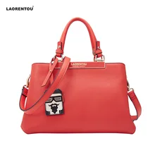 laorentou brand leather women fashion handbag cowhide tote bag in high quality