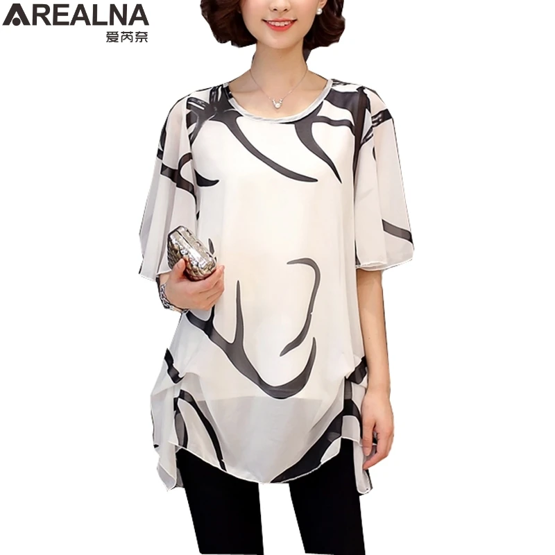 Tanie 2018 Lato Szyfonowa Bluzka Kobiet Topy Floral Print seksowne Koszulki Elegancki butterfly rękawem Plus Rozmiar m 4xl Blusas camisas mujer