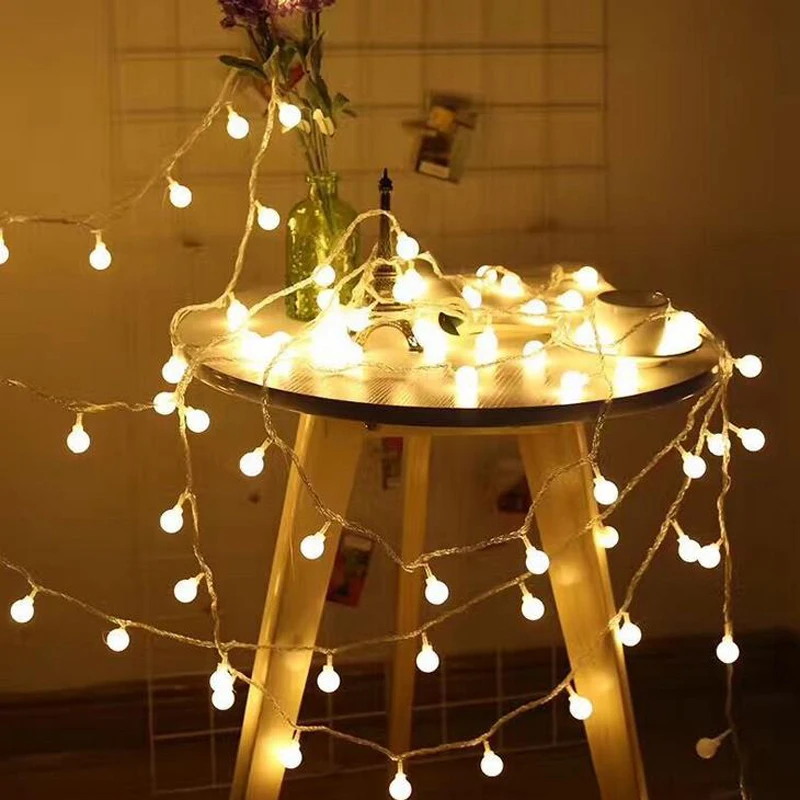 

leds round white ball DIY led string light decoration,3AA battery operated party supplies,home,garden decoration warm white