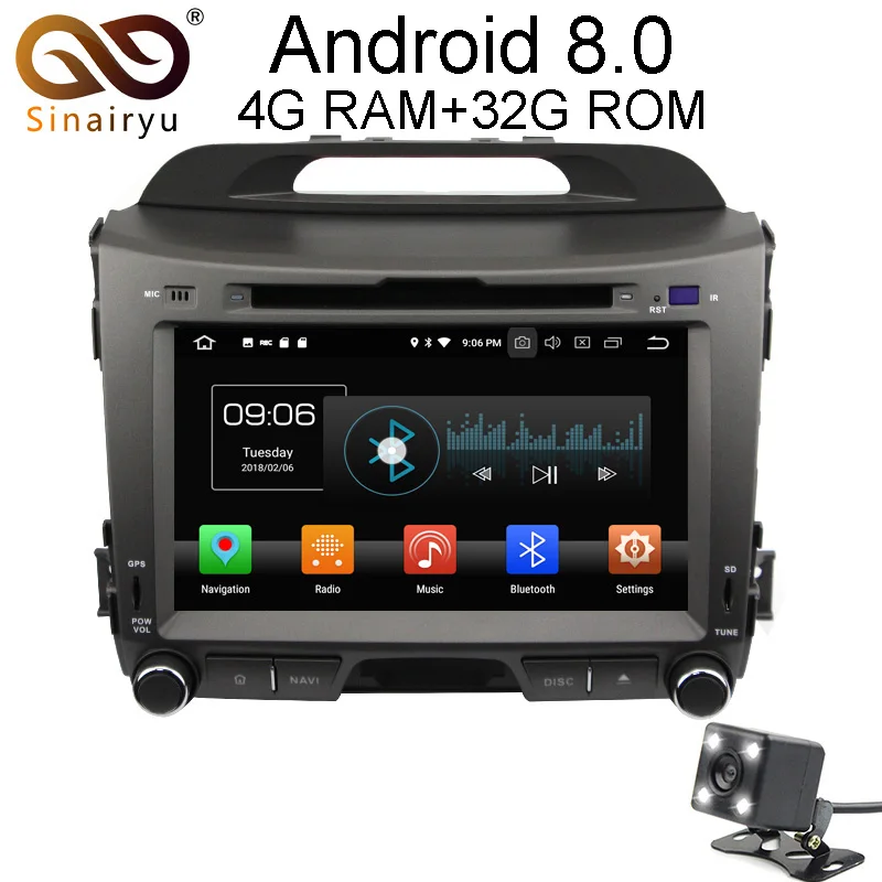 

Sinairyu Android 8.0 8 Core 4G RAM Car DVD GPS For Kia Sportage 2010 2011 2012 WIFI Autoradio Multimedia Stereo