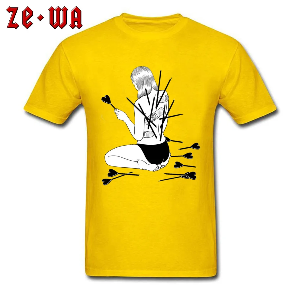 Printed On sad heartbroken depression Men Top T-shirts 2018 Hot Sale Summer/Autumn O Neck 100% Cotton Tops Shirt Tops Shirts sad heartbroken depression yellow