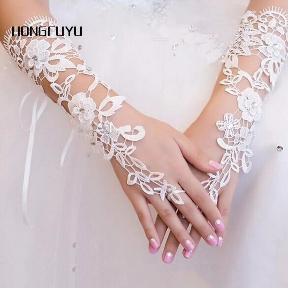 Простой Свадебные перчатки для невесты вечерние без пальцев Luva De Noiva Luva кружево Свадебные Прихватки для мангала Para Noiva Свадебные аксессуары