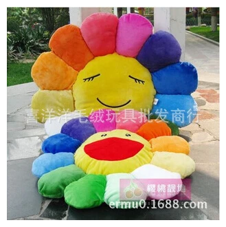 Diameter 40CM sunflowers 12-color double-sided expression super soft plush fabric cushion sofa cushions office chair | Дом и сад