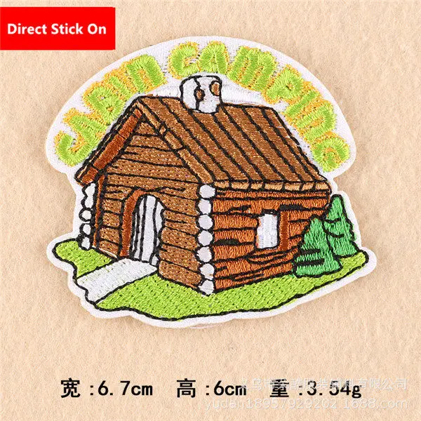 DOUBLEHEE3 9 Different House Stick On Patch Embroidered Patches No Iron