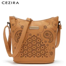 CEZIRA новые веганские кожаные сумки-мессенджеры для девочек, модная женская сумка-хобо на плечо, повседневная женская сумка через плечо с вырезами