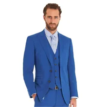 Модный мужской костюм Королевский синий дизайн мужской костюм для жениха костюм на заказ мужской костюм