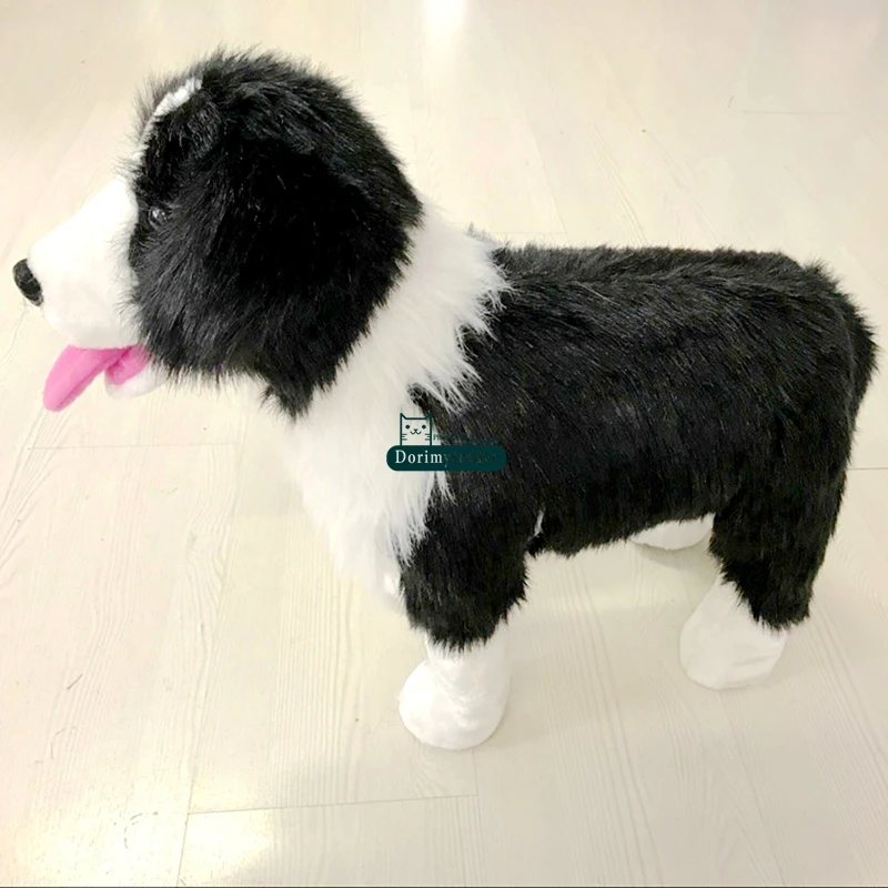 Dorimytrader cute simulated animal dog plush toy stuffed soft realistic dogs doll can ride on the back children gift decoration 50cm DY61804 (1)